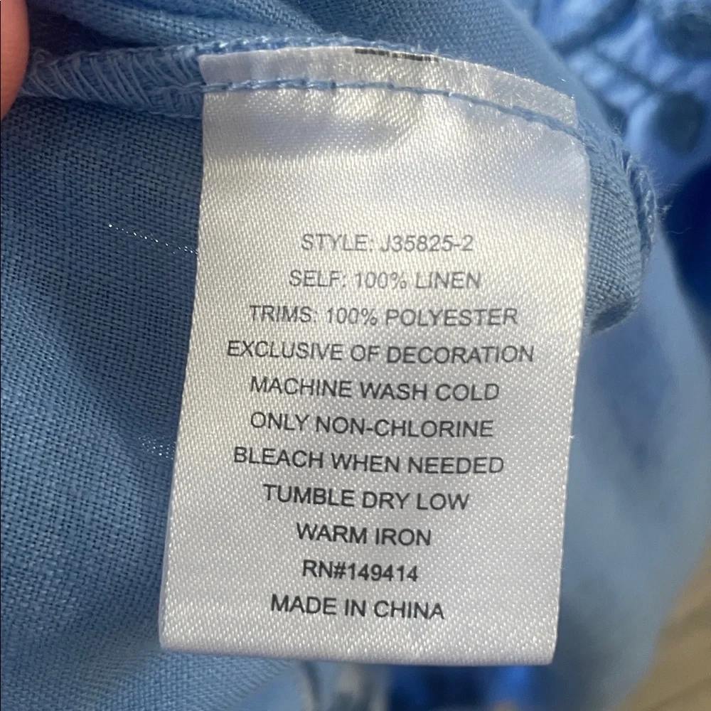 Johnny Was Embroidered Light Blue Floral Tunic - Picture 10 of 12